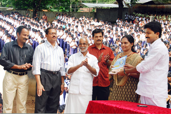 Unveiling of magazine by District Panchayath President Sri. Eldhose Kunnappally 